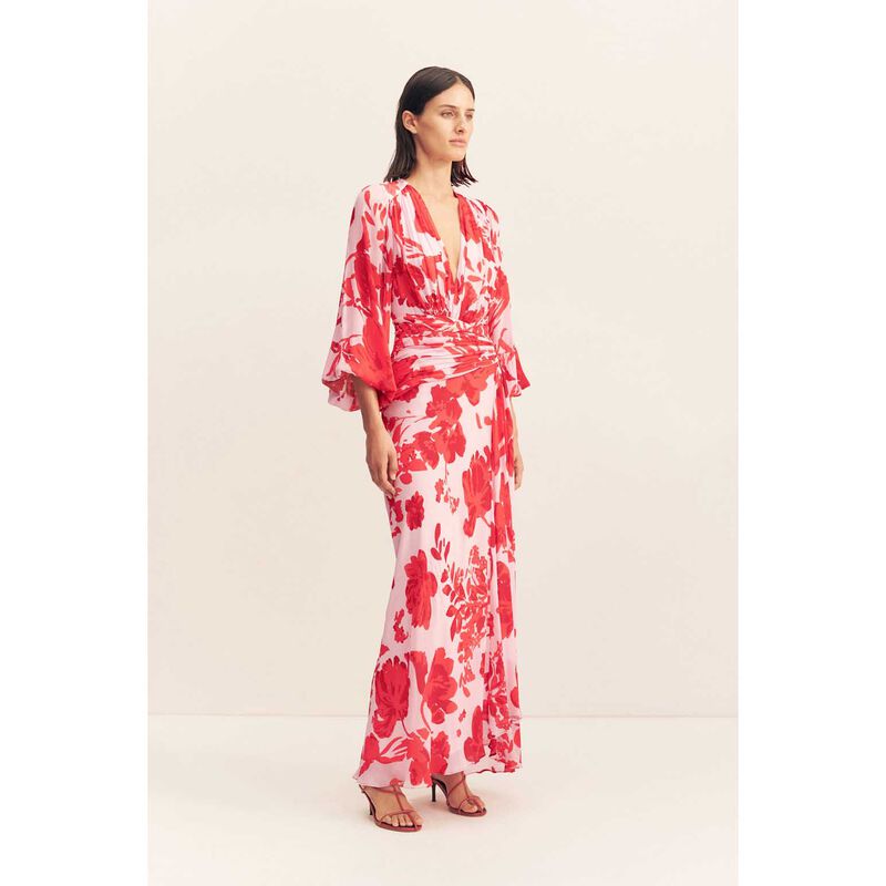 Shona Joy Aleyna Long Sleeve Ruched Maxi Dress image number 3